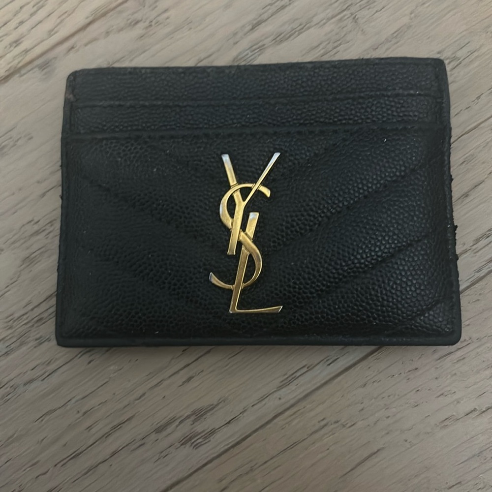 Heavily used YSL card case. Box included